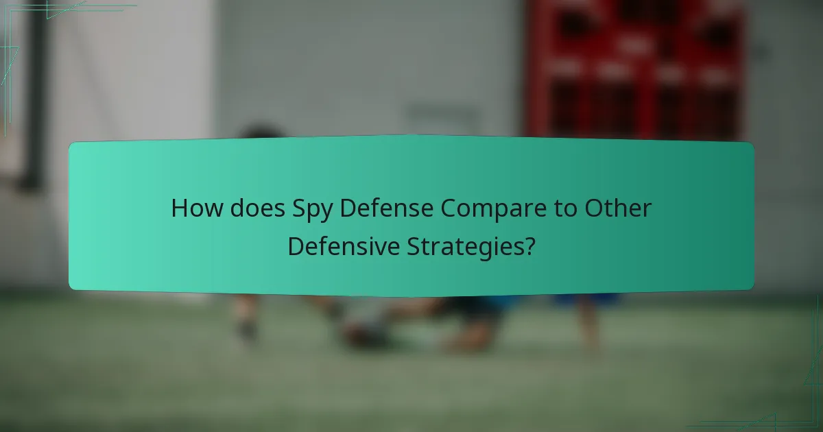 How does Spy Defense Compare to Other Defensive Strategies?