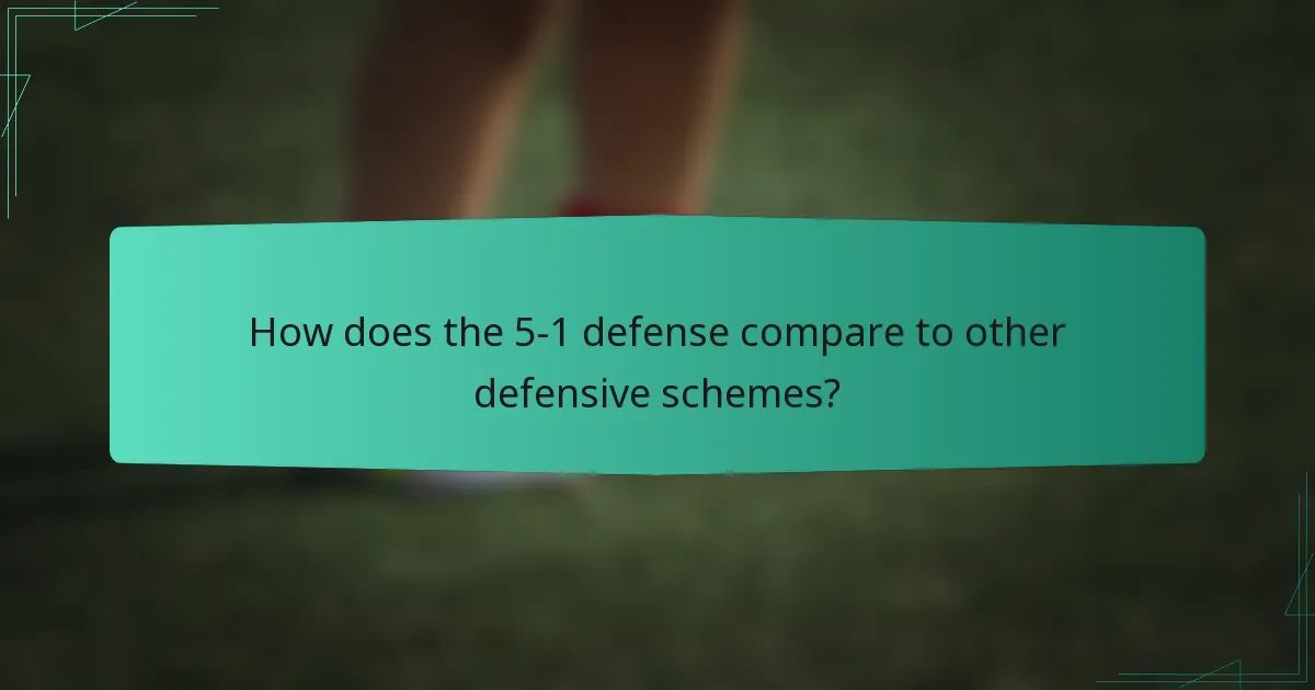 How does the 5-1 defense compare to other defensive schemes?
