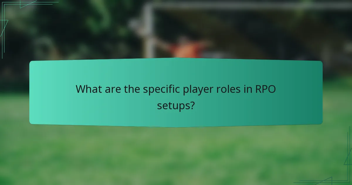 What are the specific player roles in RPO setups?