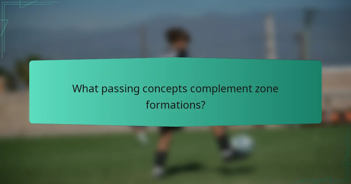 What passing concepts complement zone formations?