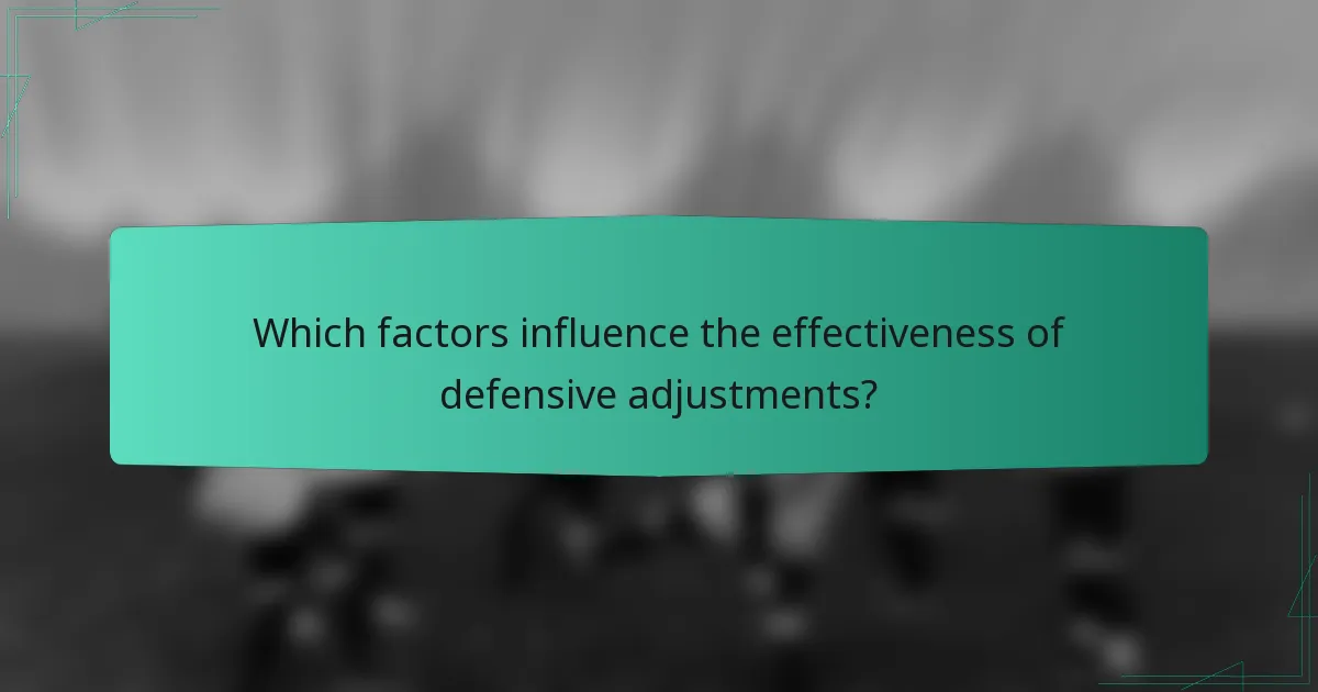 Which factors influence the effectiveness of defensive adjustments?