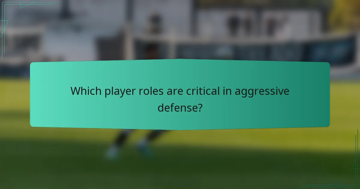 Which player roles are critical in aggressive defense?